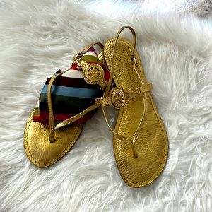 Tory Burch gold sandals